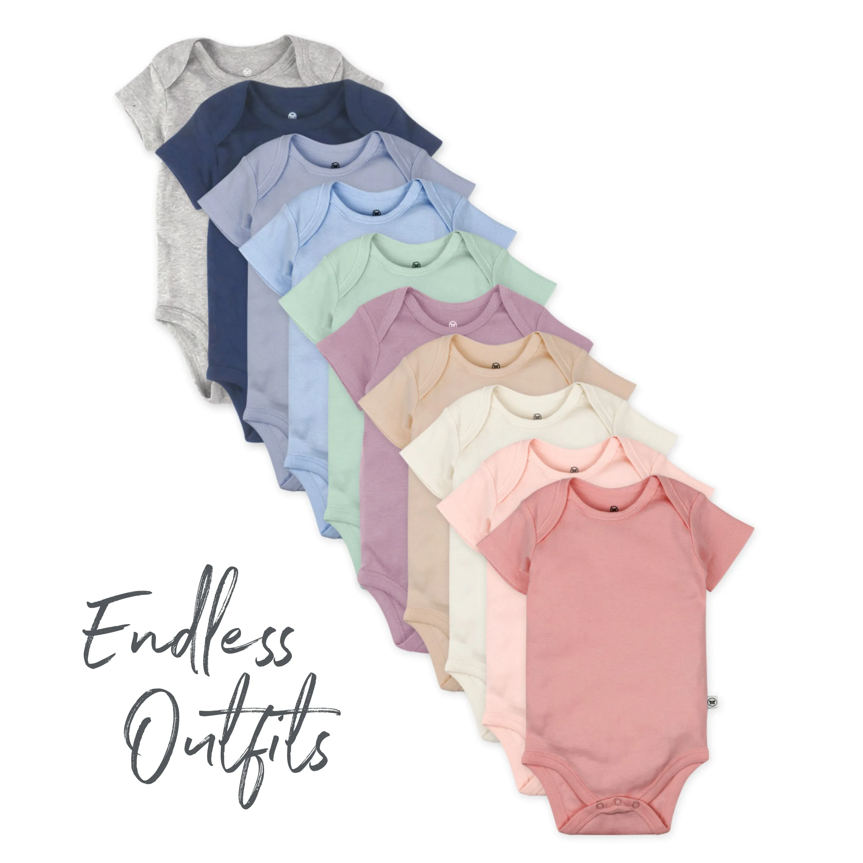 10-Pack Organic Cotton Short Sleeve Bodysuits