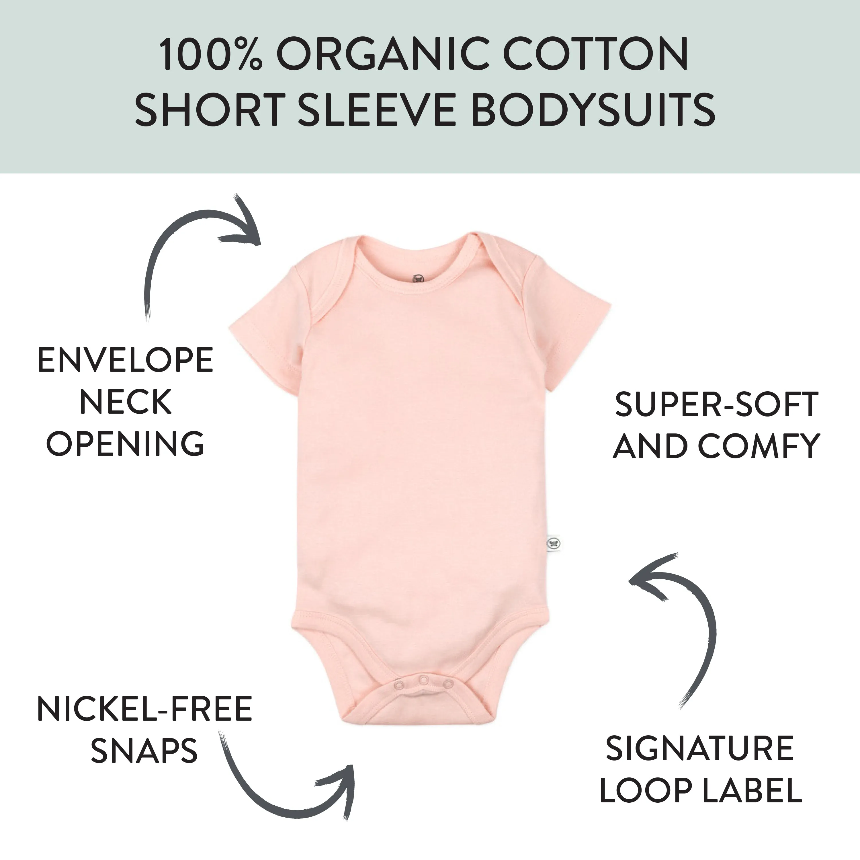 10-Pack Organic Cotton Short Sleeve Bodysuits