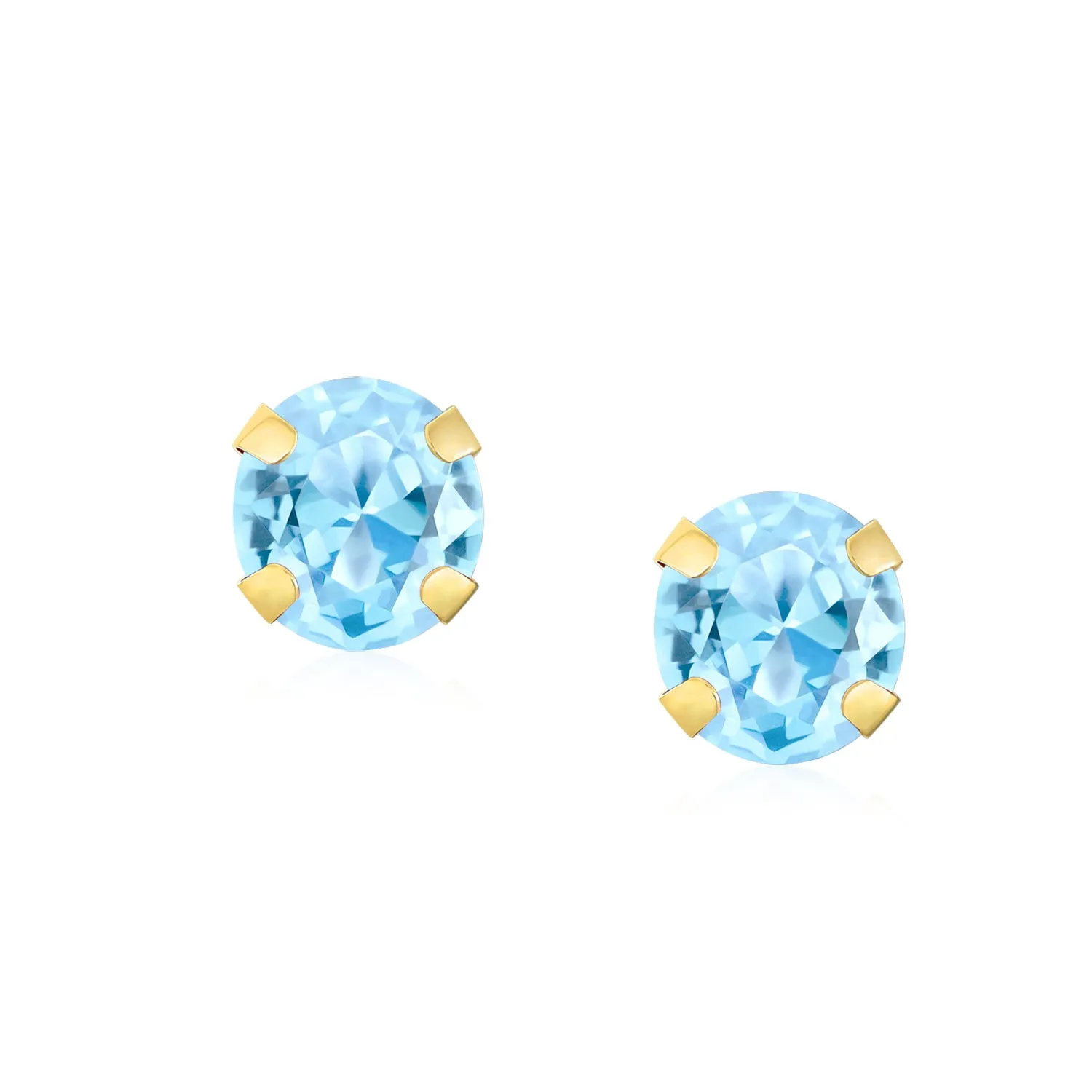 .25CT Round Cubic Zirconia Solitaire CZ Stud Earrings REAL 14K Gold