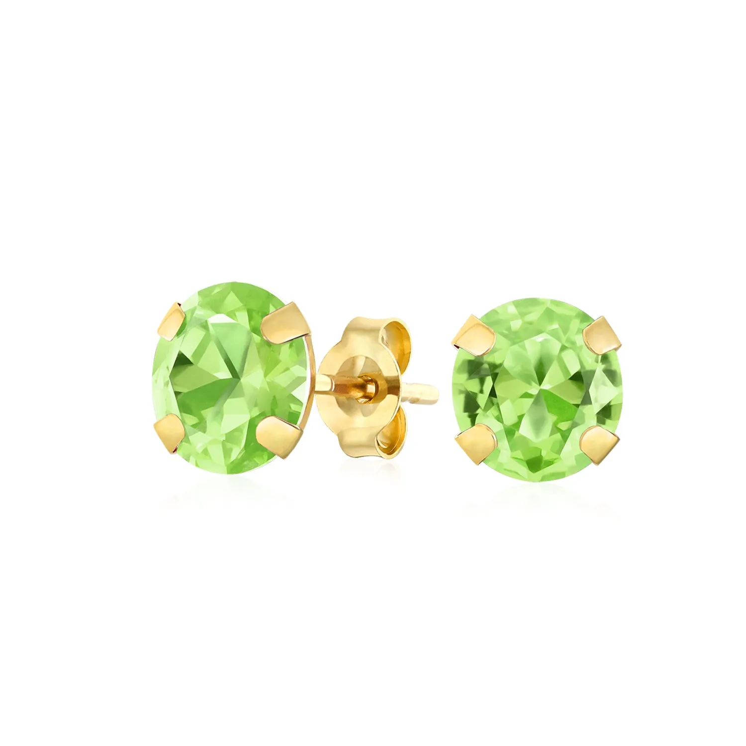 .25CT Round Cubic Zirconia Solitaire CZ Stud Earrings REAL 14K Gold