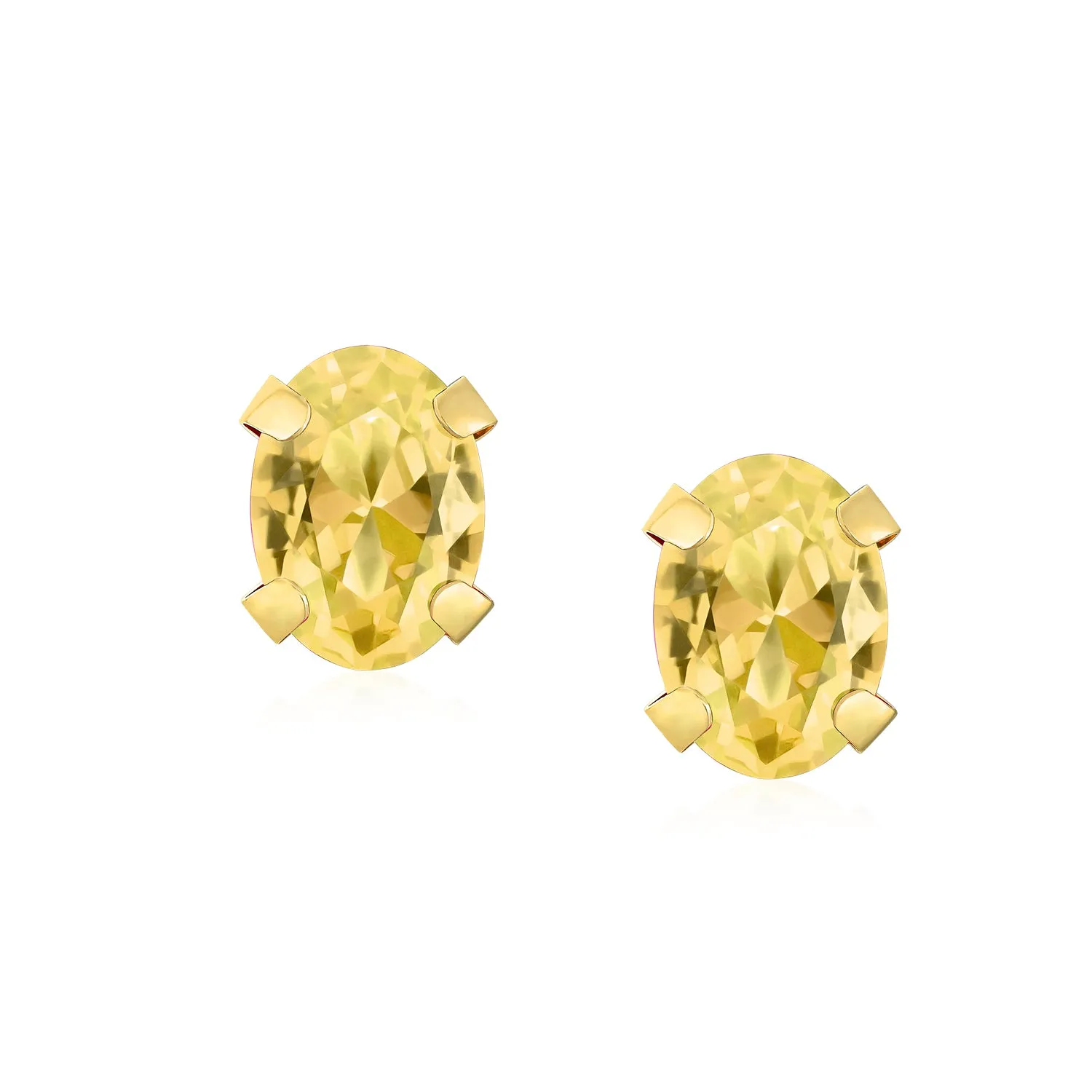 .25CT Round Cubic Zirconia Solitaire CZ Stud Earrings REAL 14K Gold