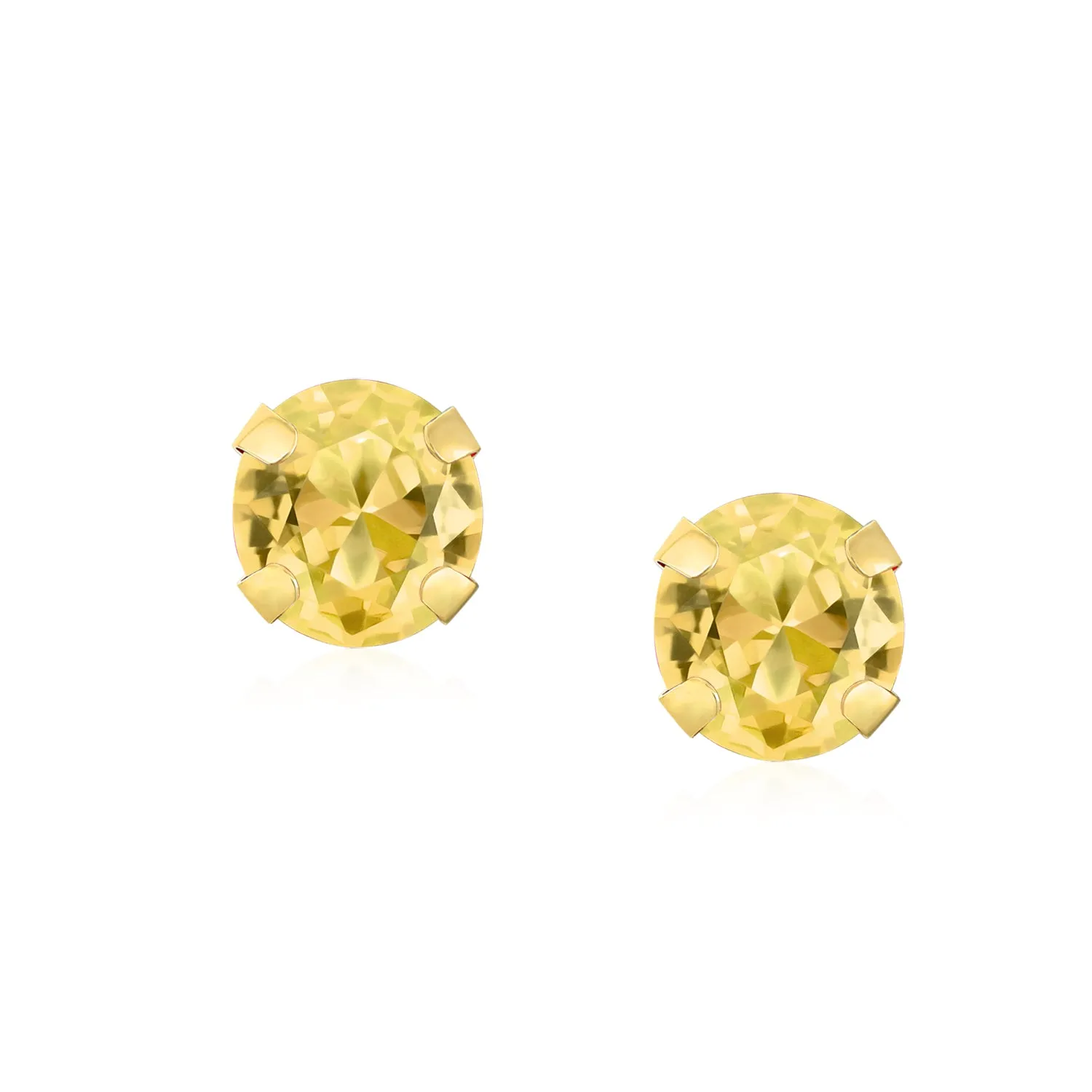 .25CT Round Cubic Zirconia Solitaire CZ Stud Earrings REAL 14K Gold