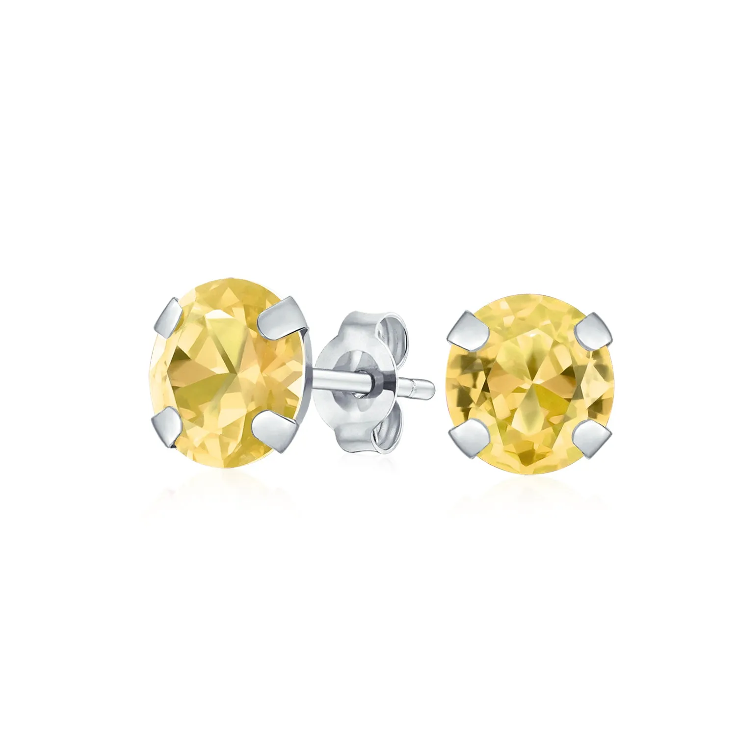 .25CT Round Cubic Zirconia Solitaire CZ Stud Earrings REAL 14K Gold