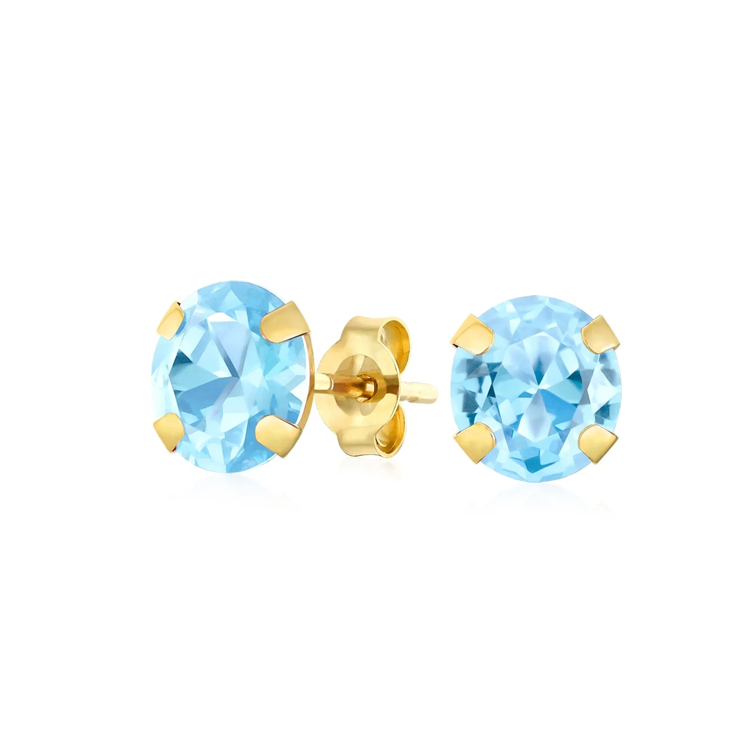 .25CT Round Cubic Zirconia Solitaire CZ Stud Earrings REAL 14K Gold