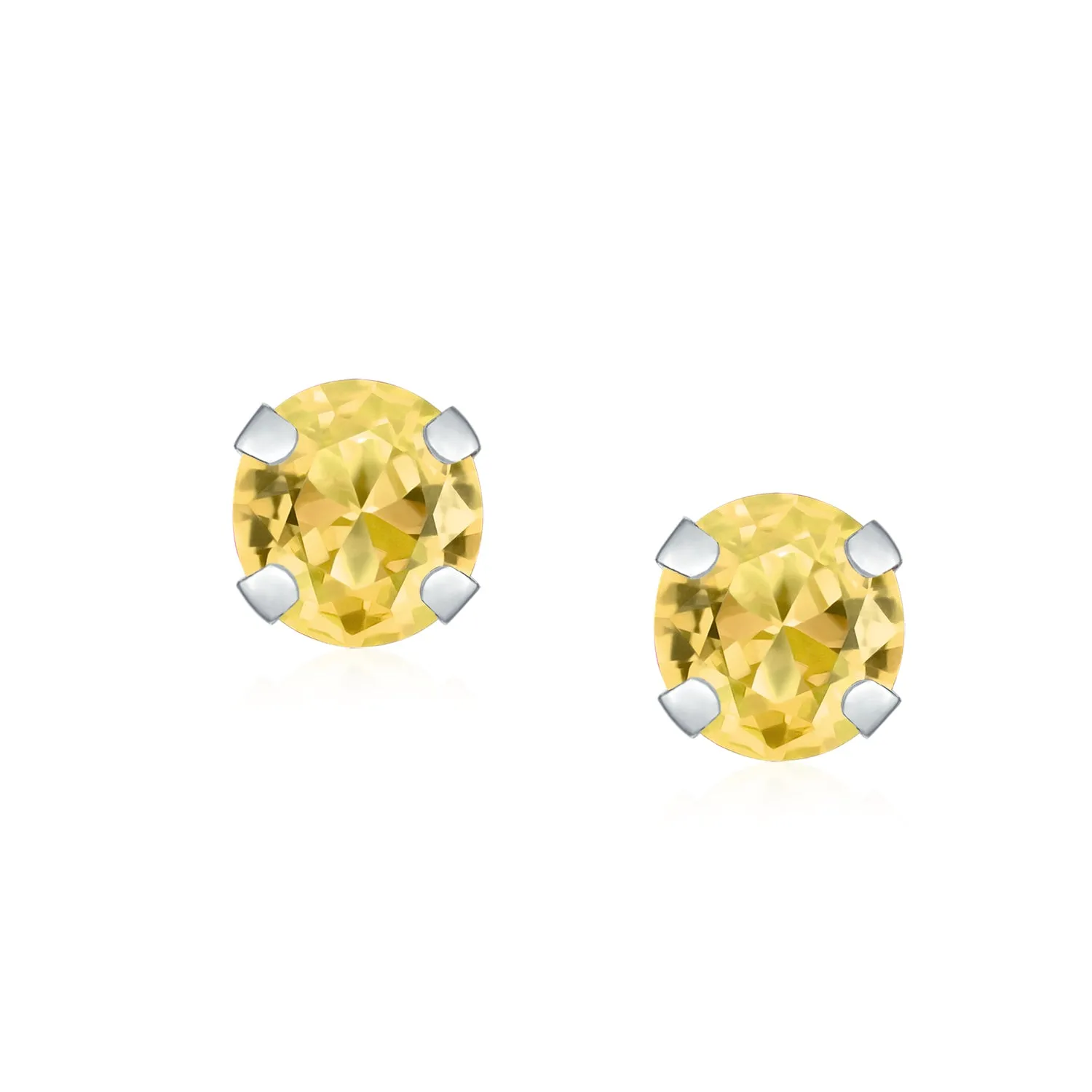 .25CT Round Cubic Zirconia Solitaire CZ Stud Earrings REAL 14K Gold