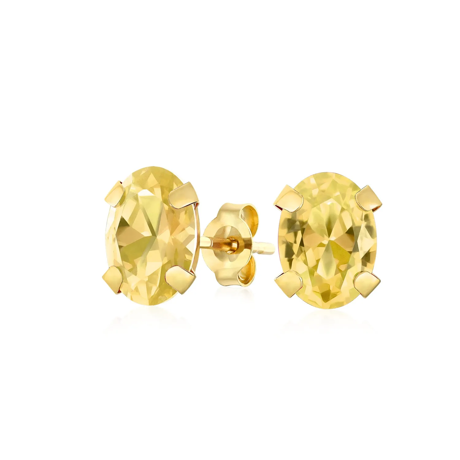 .25CT Round Cubic Zirconia Solitaire CZ Stud Earrings REAL 14K Gold