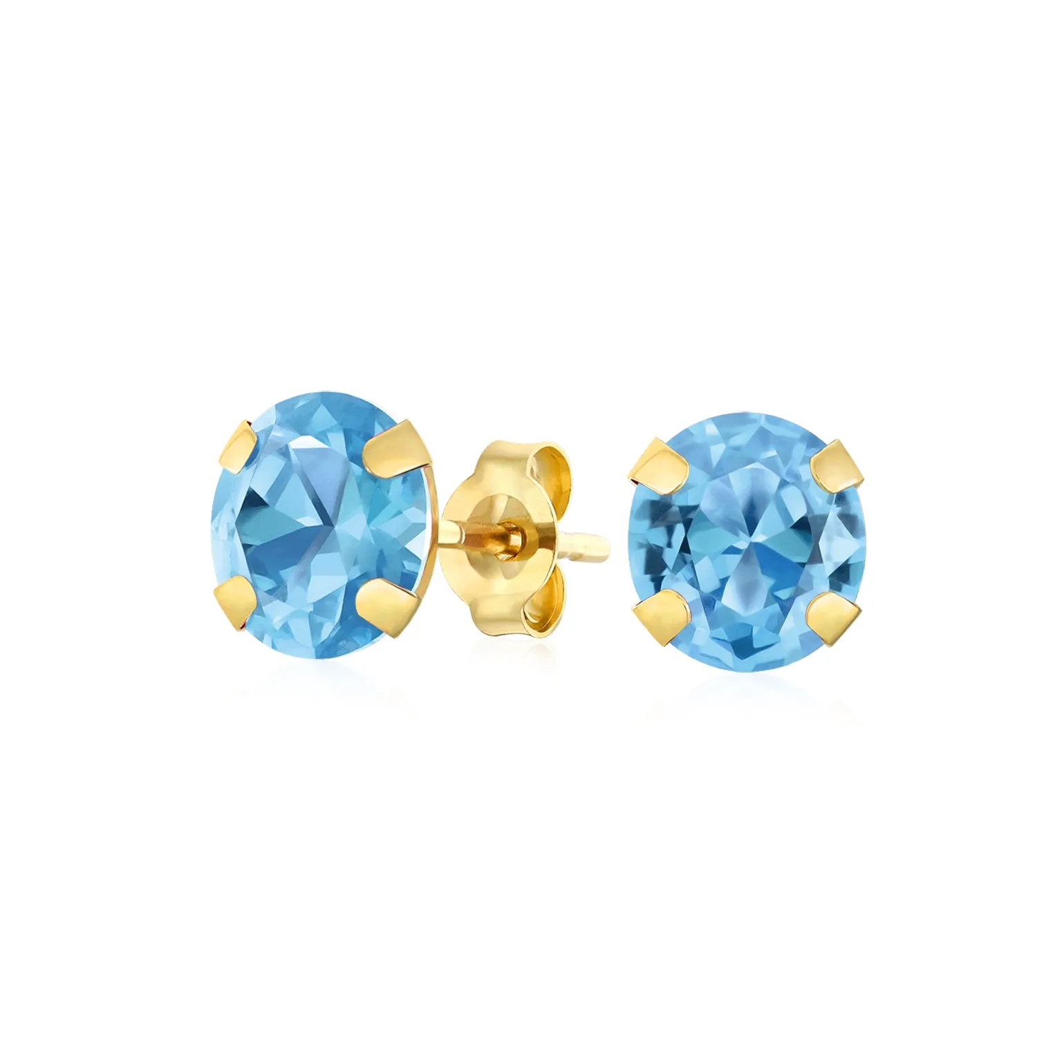 .25CT Round Cubic Zirconia Solitaire CZ Stud Earrings REAL 14K Gold