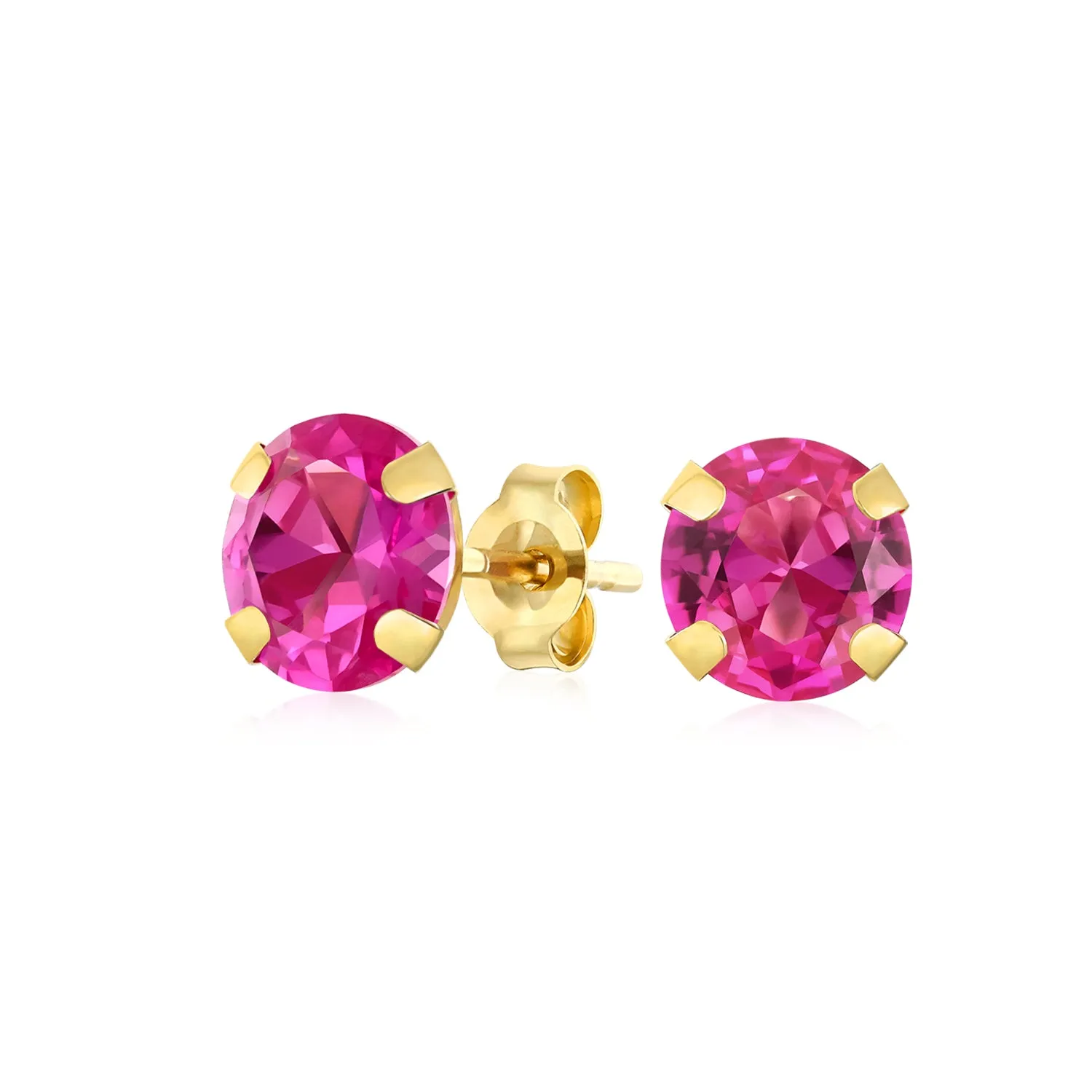 .25CT Round Cubic Zirconia Solitaire CZ Stud Earrings REAL 14K Gold