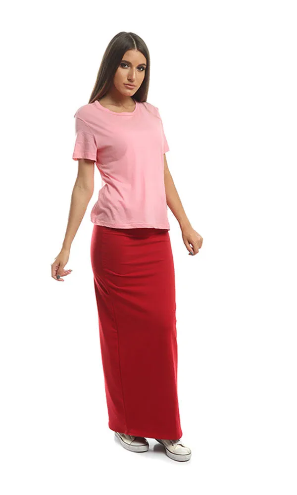 48691 Slim Fit Skirt - Firebrick