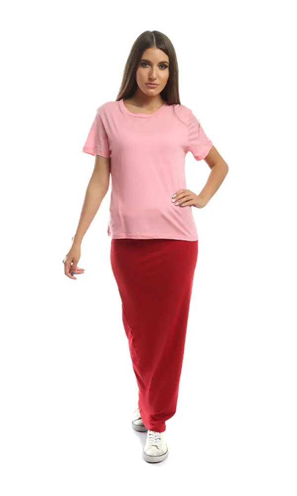 48691 Slim Fit Skirt - Firebrick