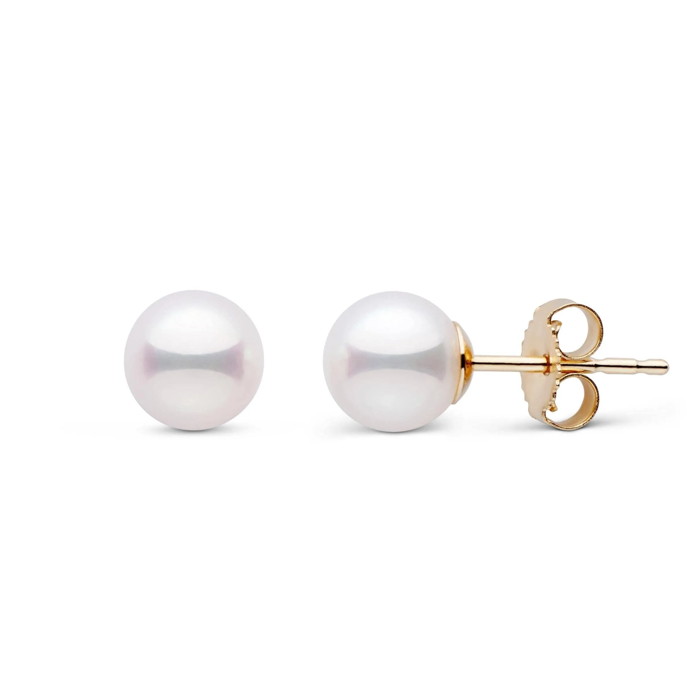 6.0-6.5 mm AAA White Akoya Pearl Stud Earrings