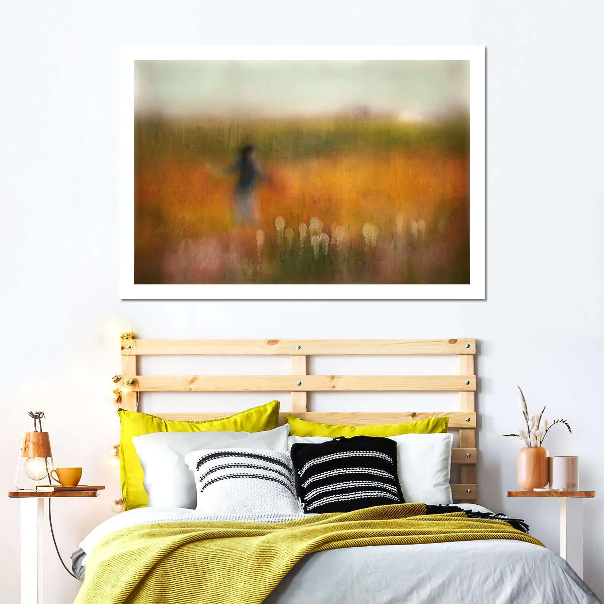 A Girl And Bear Grass Wall Art