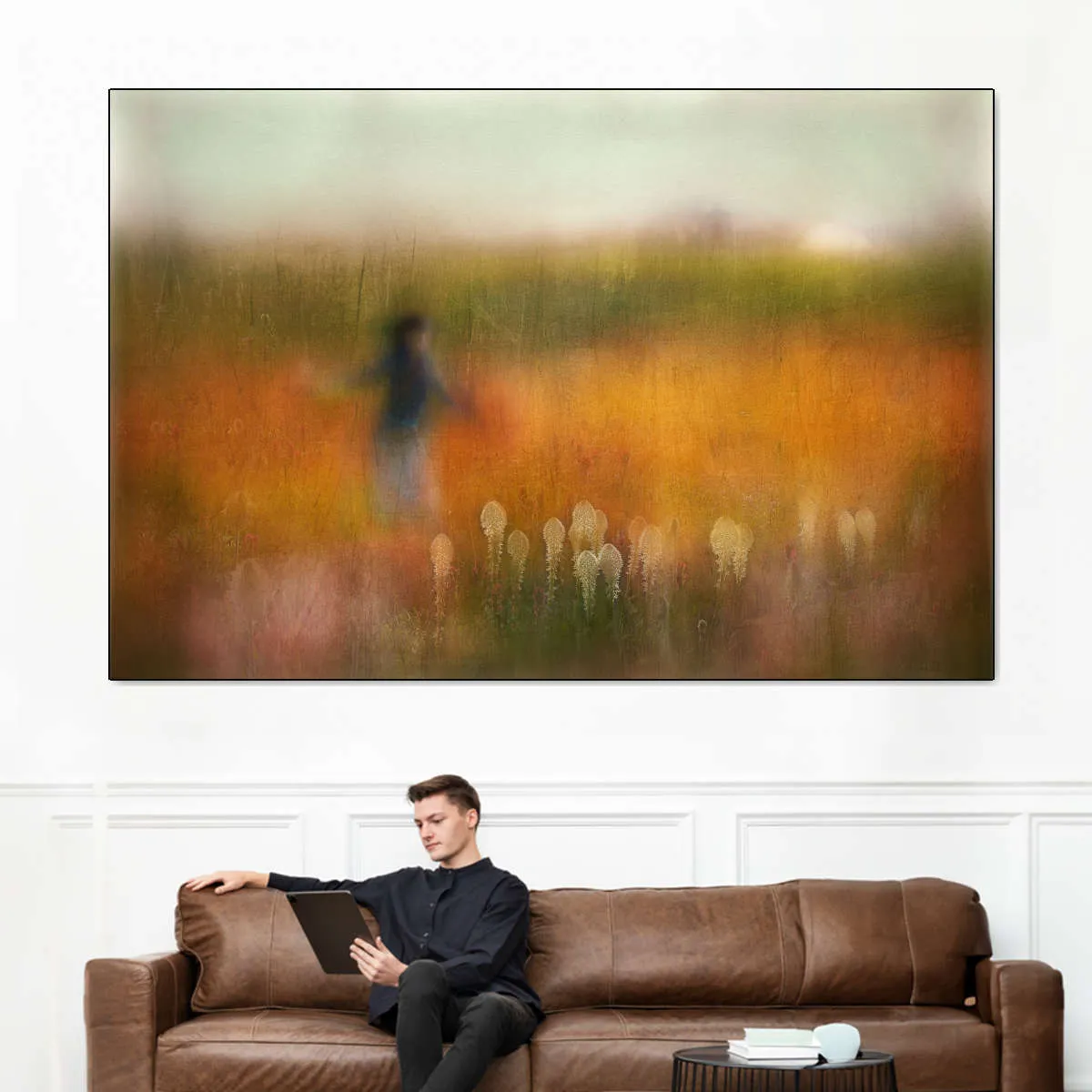 A Girl And Bear Grass Wall Art