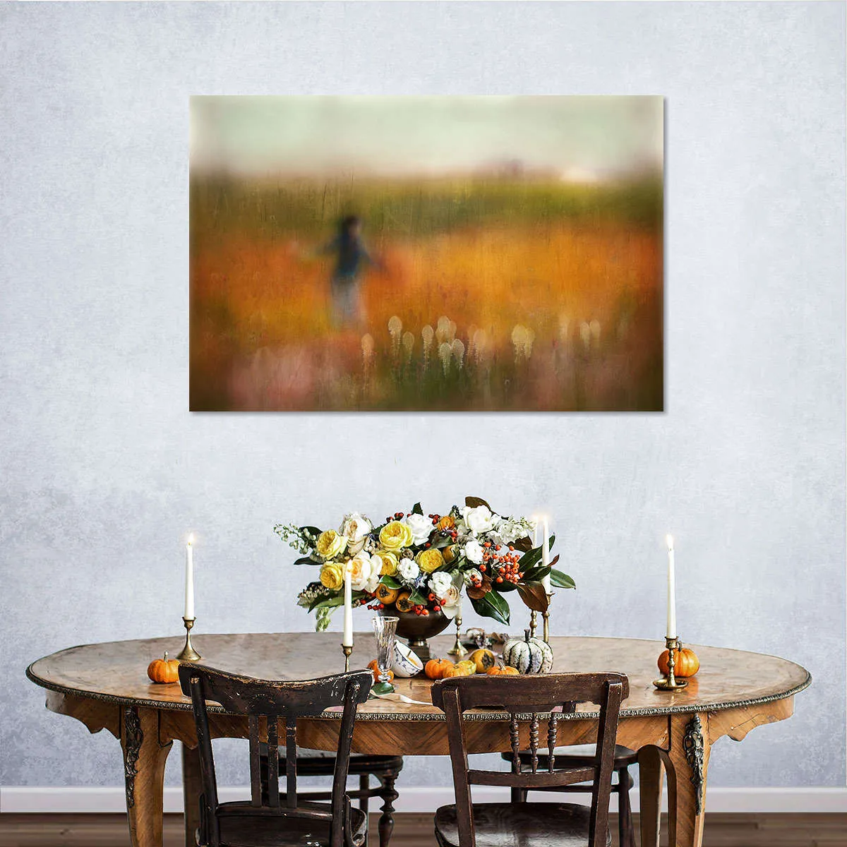 A Girl And Bear Grass Wall Art