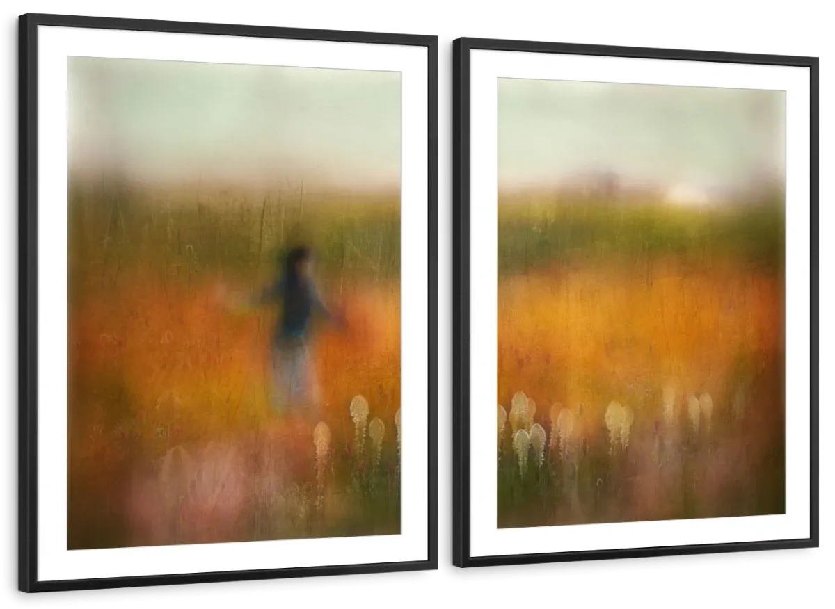 A Girl And Bear Grass Wall Art