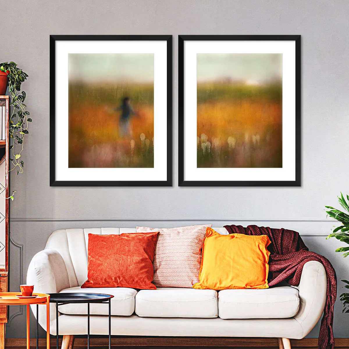 A Girl And Bear Grass Wall Art