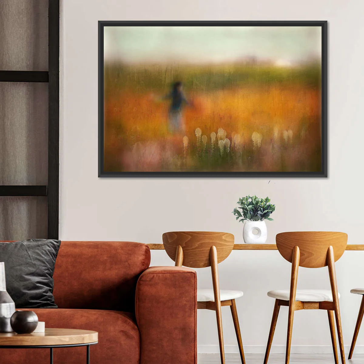 A Girl And Bear Grass Wall Art