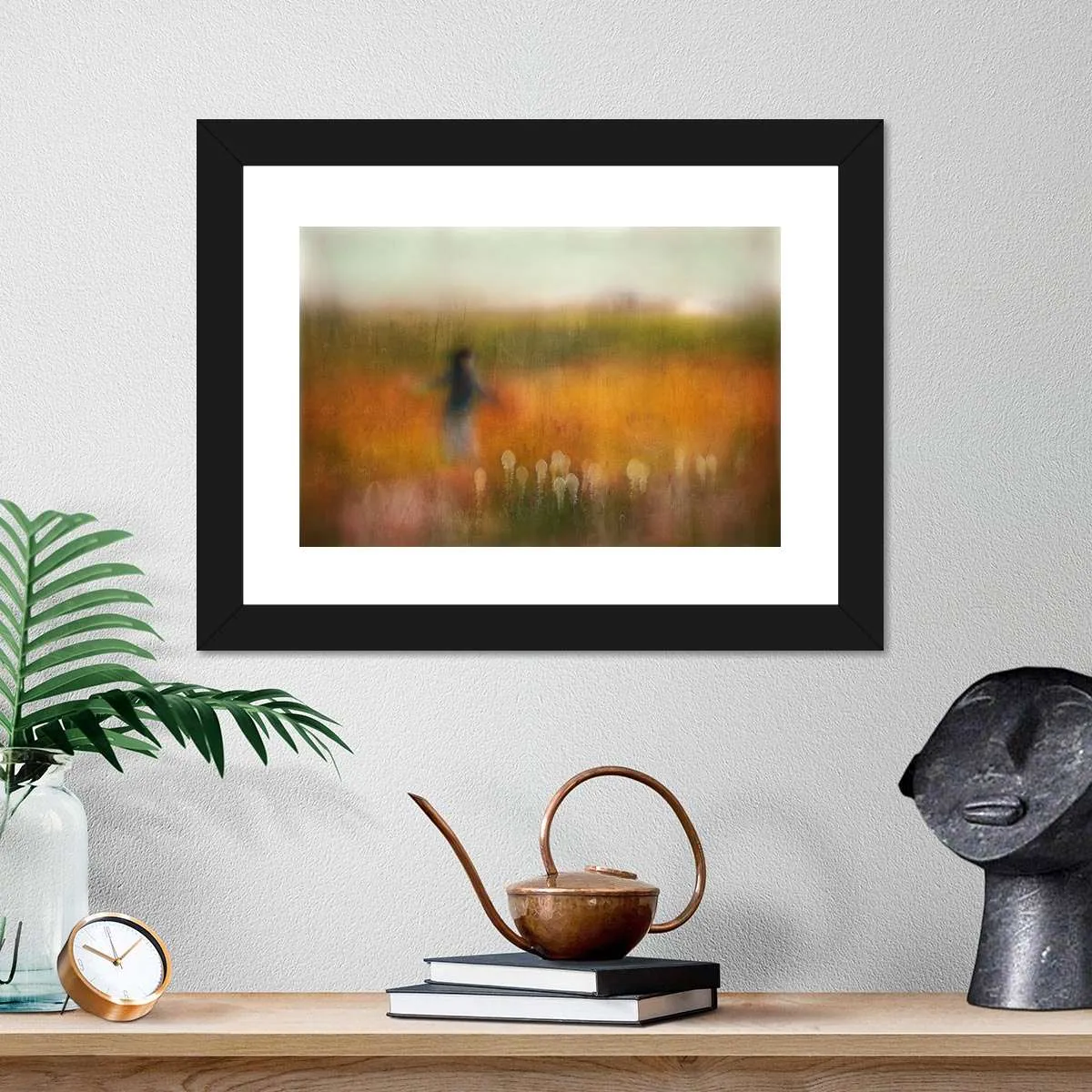 A Girl And Bear Grass Wall Art