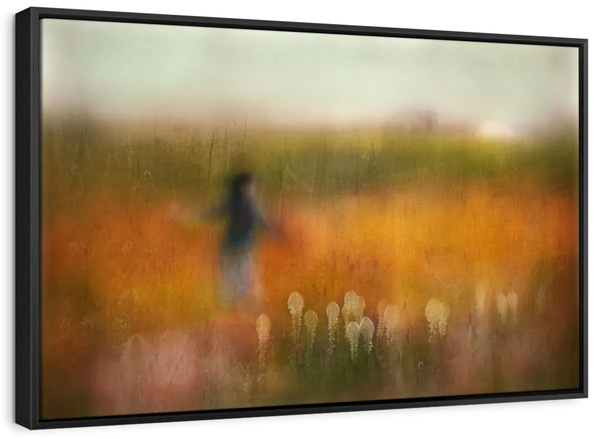 A Girl And Bear Grass Wall Art