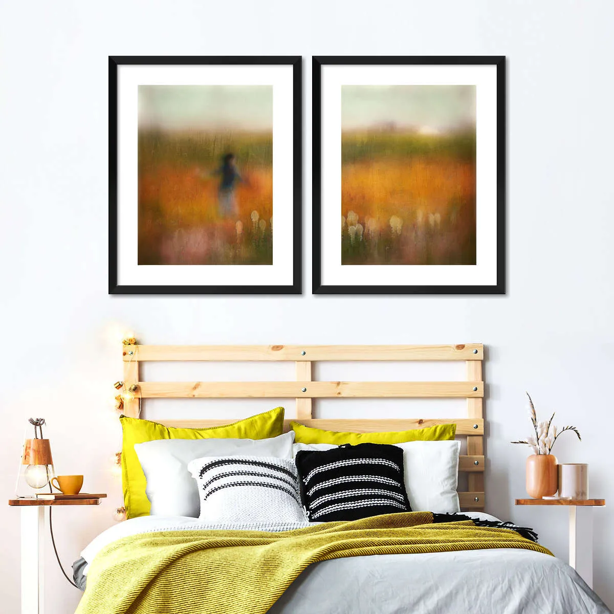 A Girl And Bear Grass Wall Art