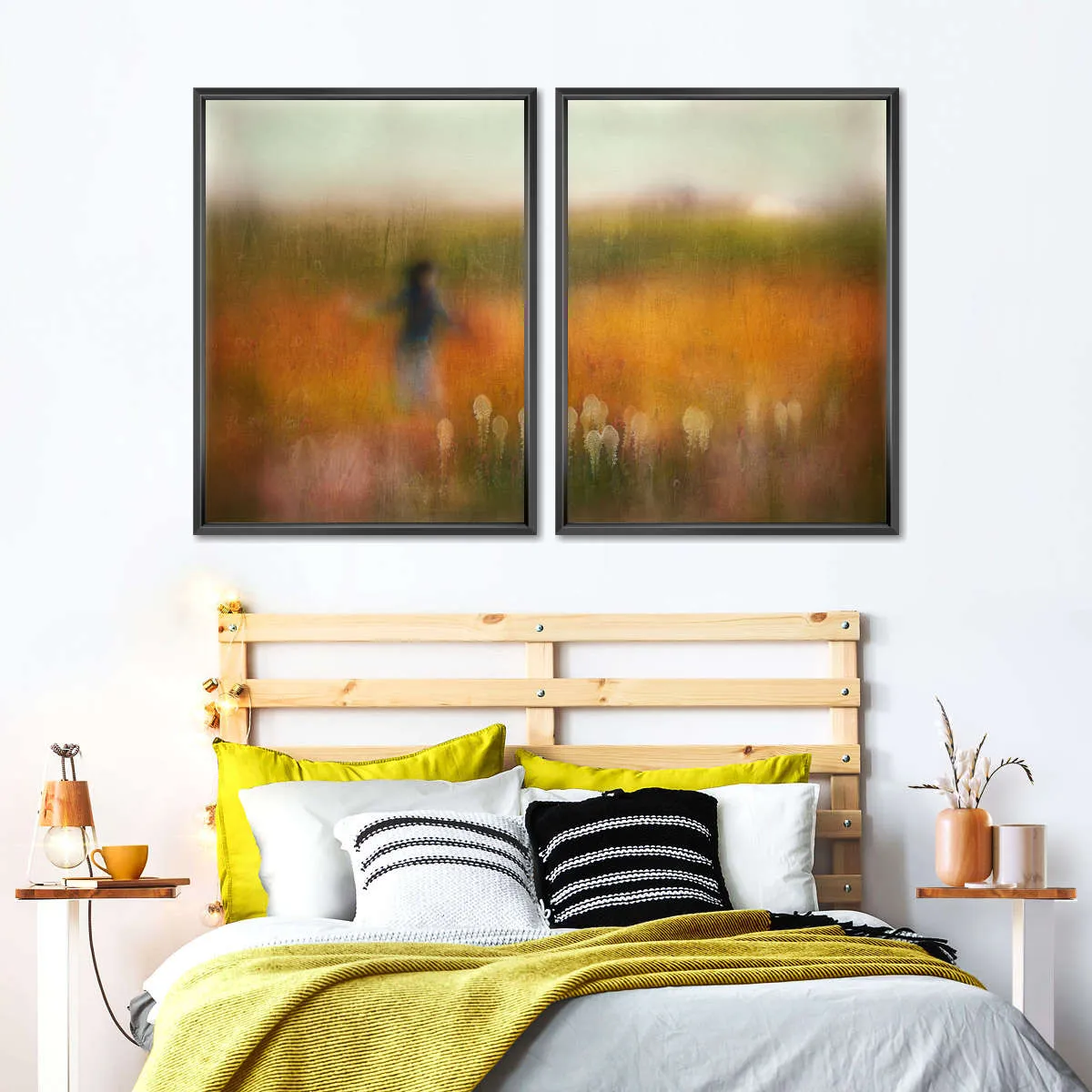 A Girl And Bear Grass Wall Art