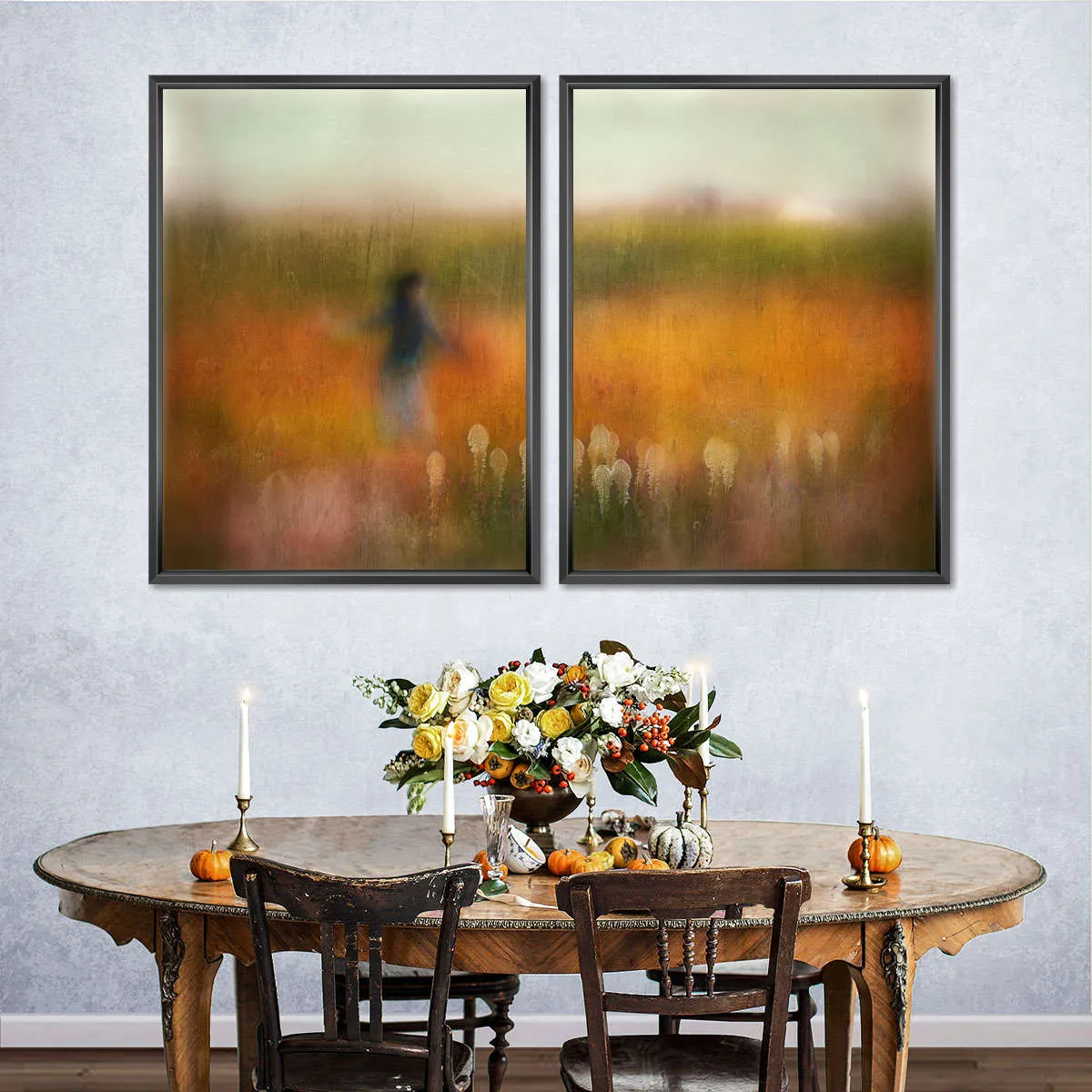 A Girl And Bear Grass Wall Art