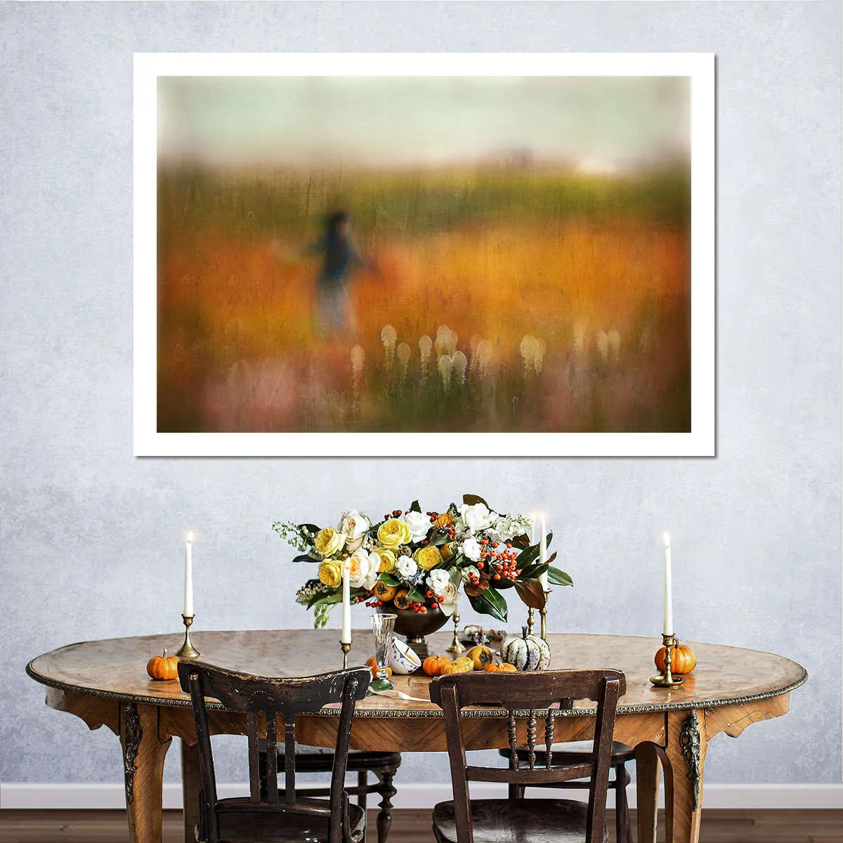 A Girl And Bear Grass Wall Art