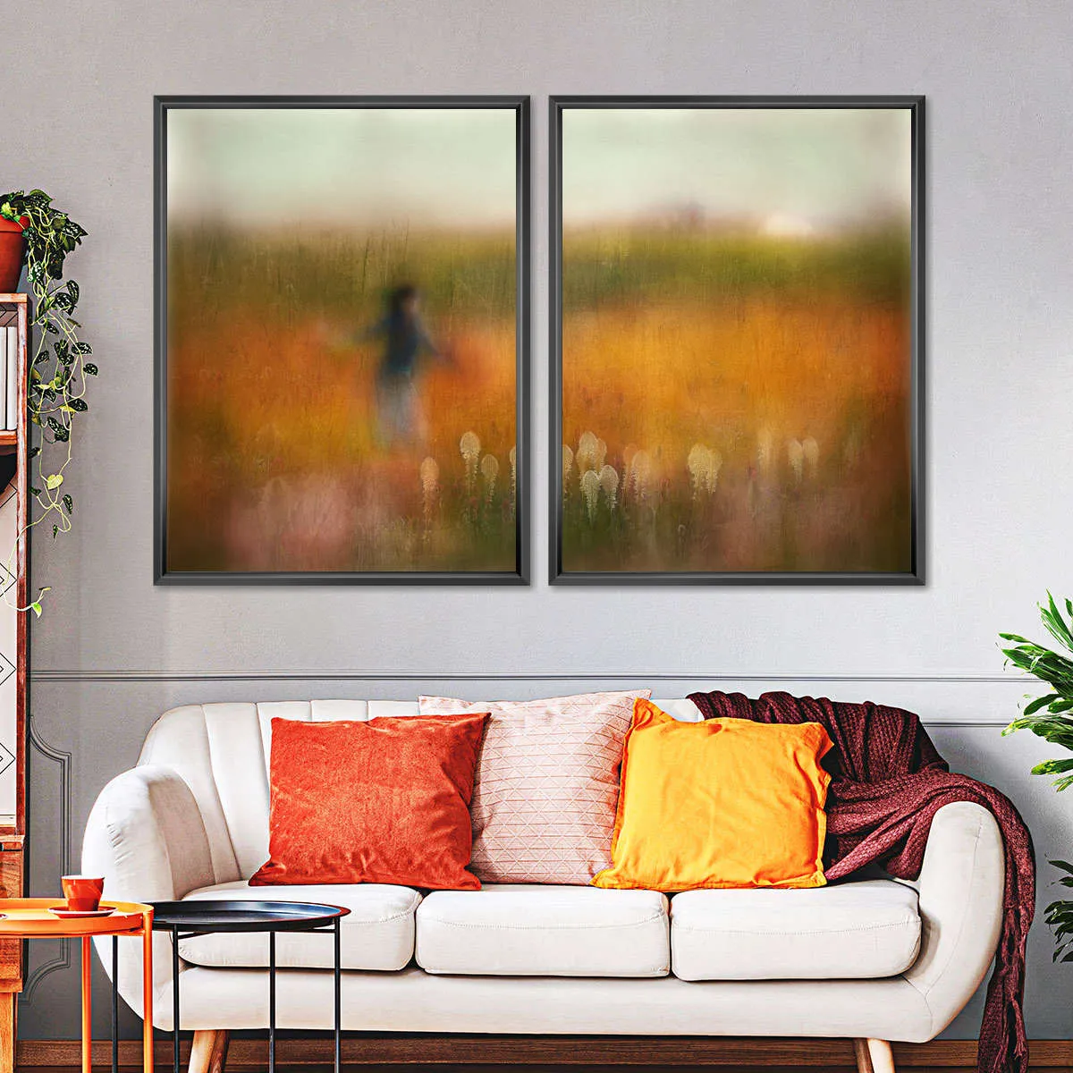 A Girl And Bear Grass Wall Art