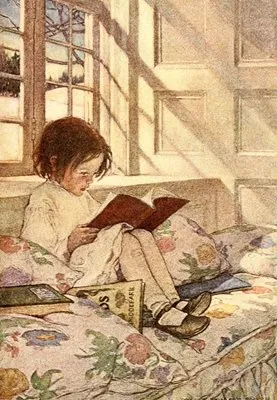 A Girl Reading - Greeting Card