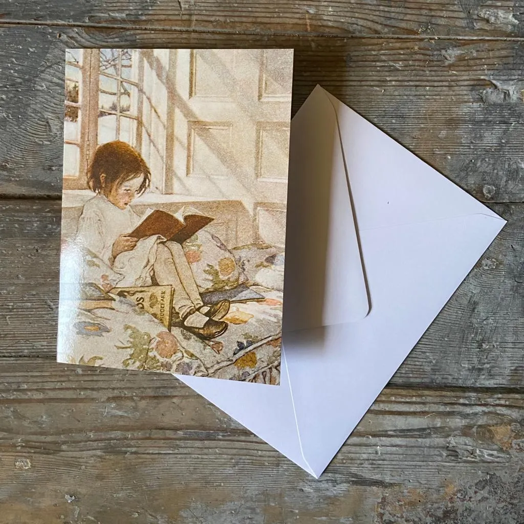 A Girl Reading - Greeting Card