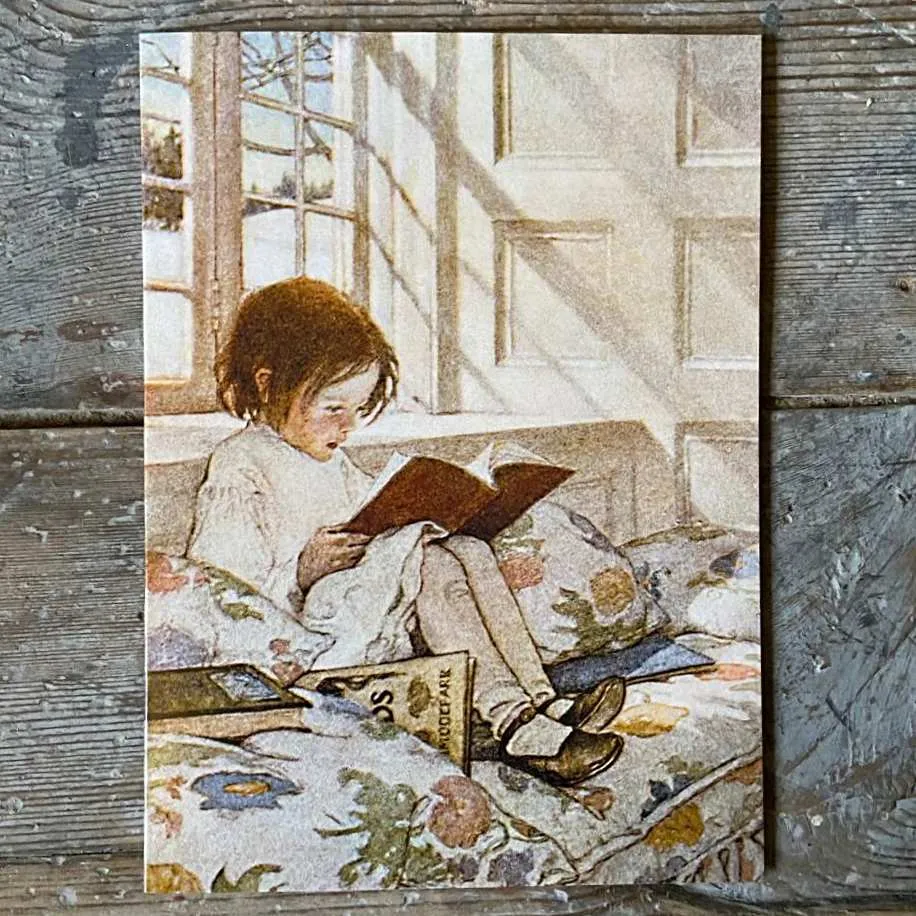 A Girl Reading - Greeting Card