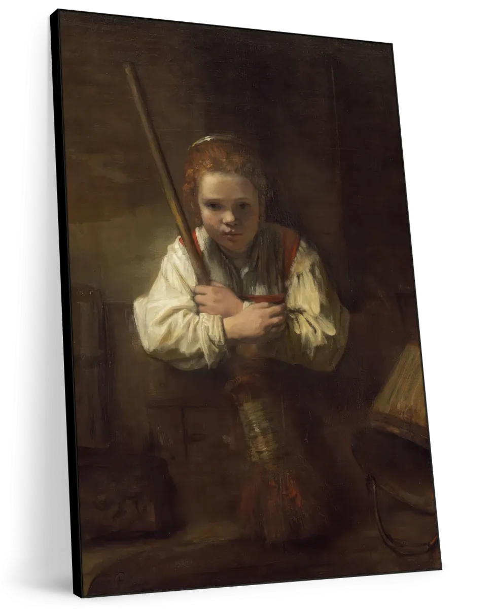 A Girl With A Broom Wall Art