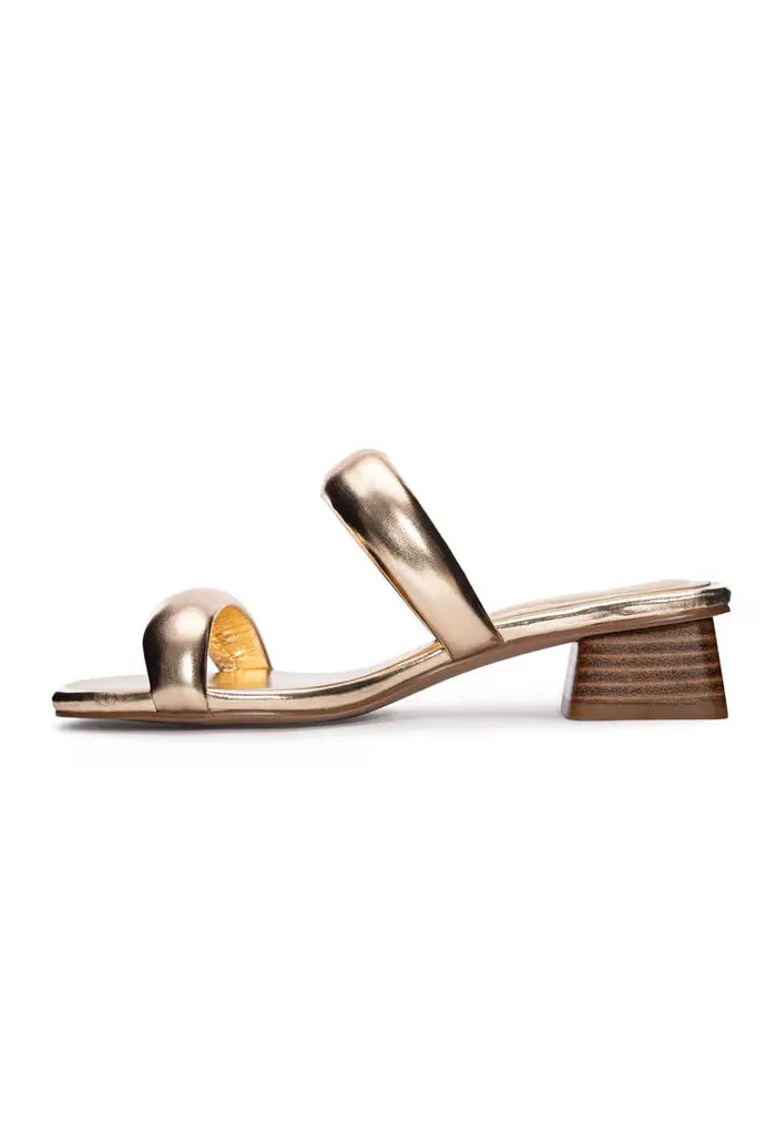 Alistair Dress Slide-Metallic Gold