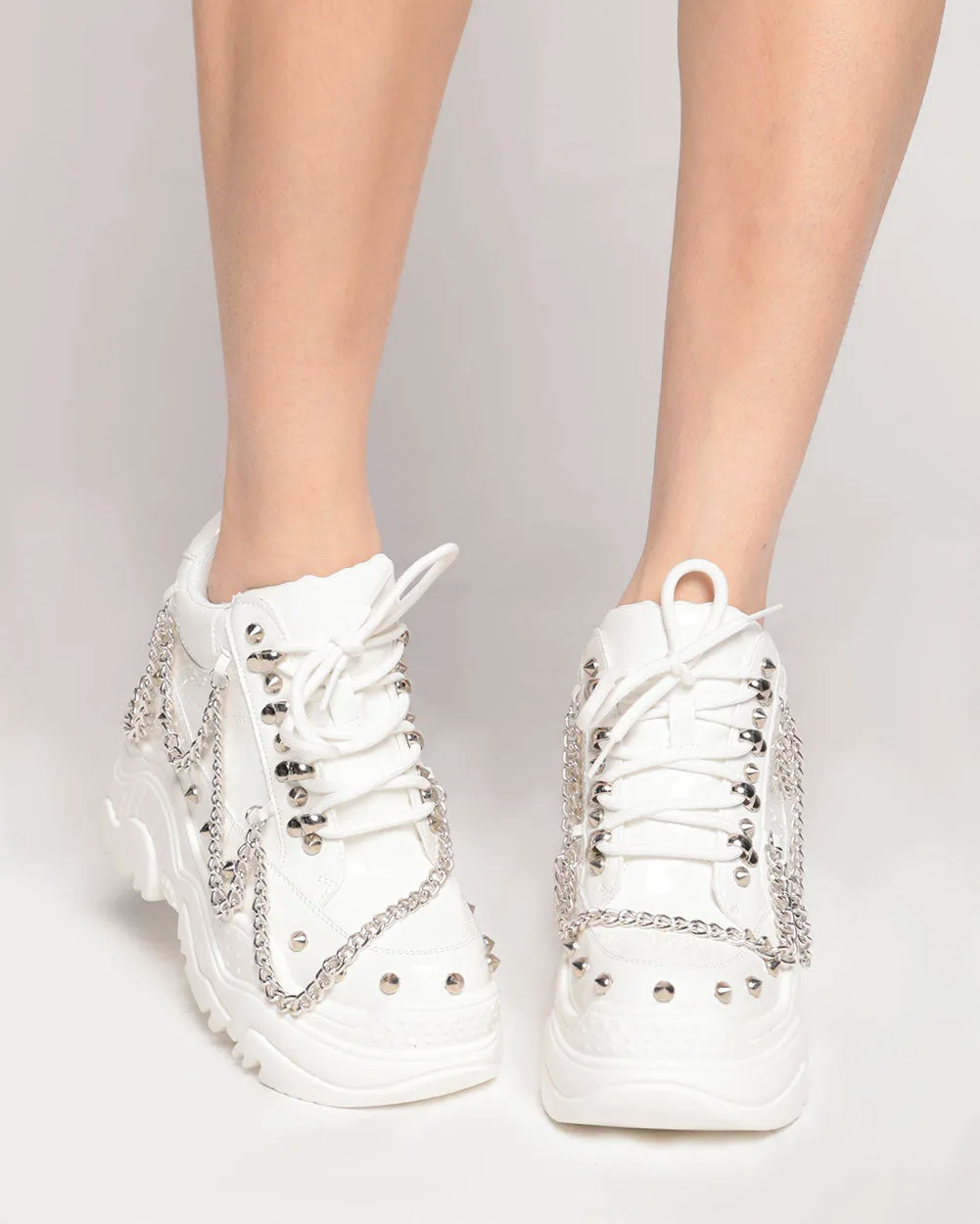 Anthony Wang Triple Time Chain Patent Platform Sneakers