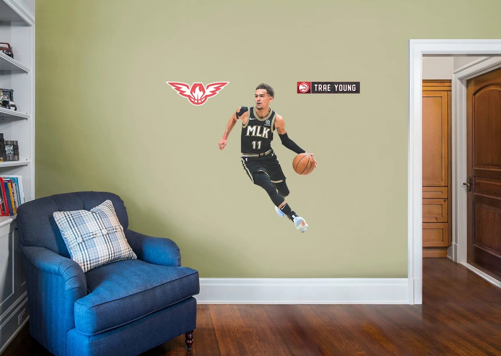 Atlanta Hawks: Trae Young  MLK Jersey        - Officially Licensed NBA Removable Wall   Adhesive Decal