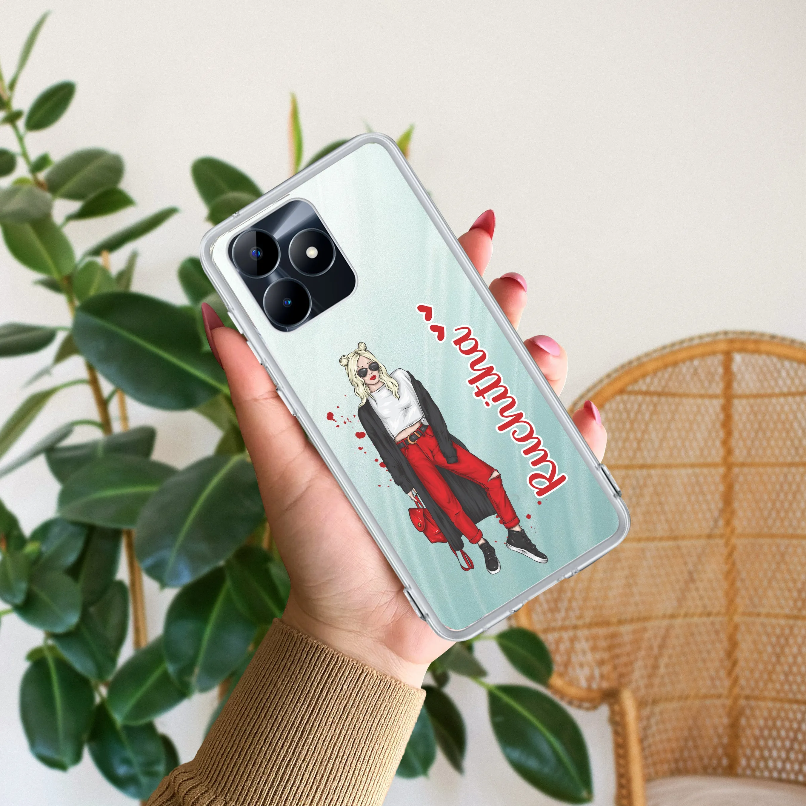 Attitude Girl  Customize Transparent Silicon Case For Realme/Narzo