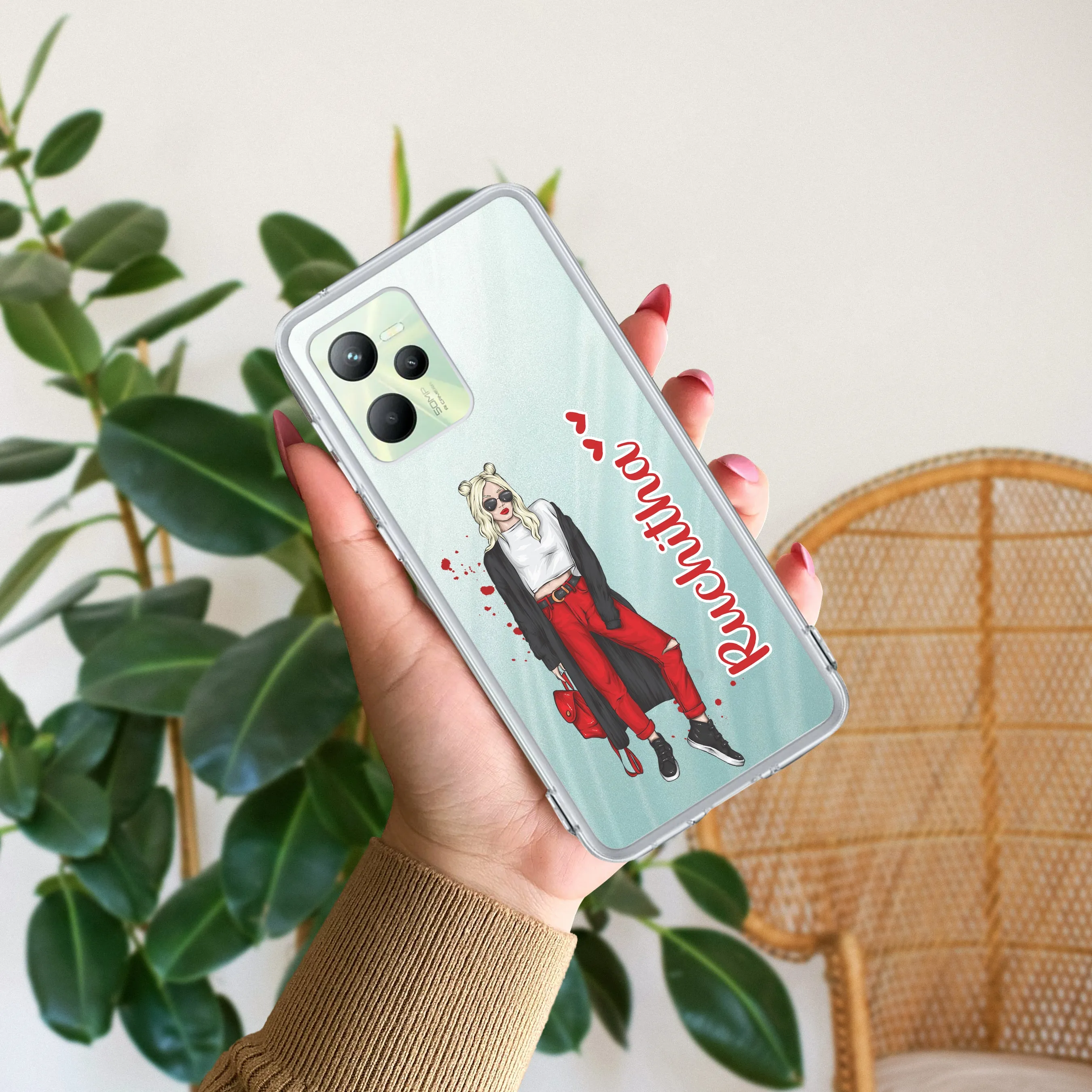 Attitude Girl  Customize Transparent Silicon Case For Realme/Narzo