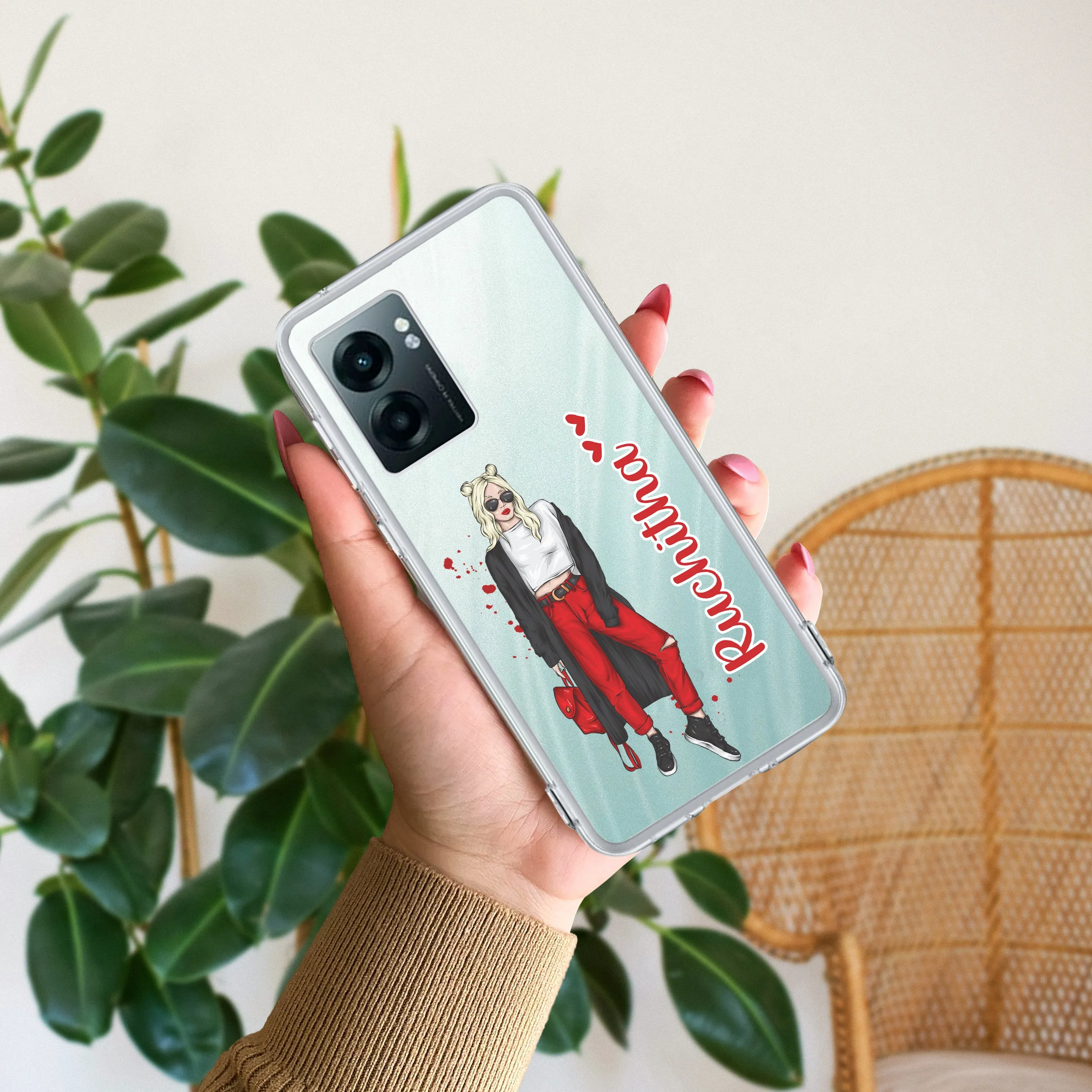 Attitude Girl  Customize Transparent Silicon Case For Realme/Narzo