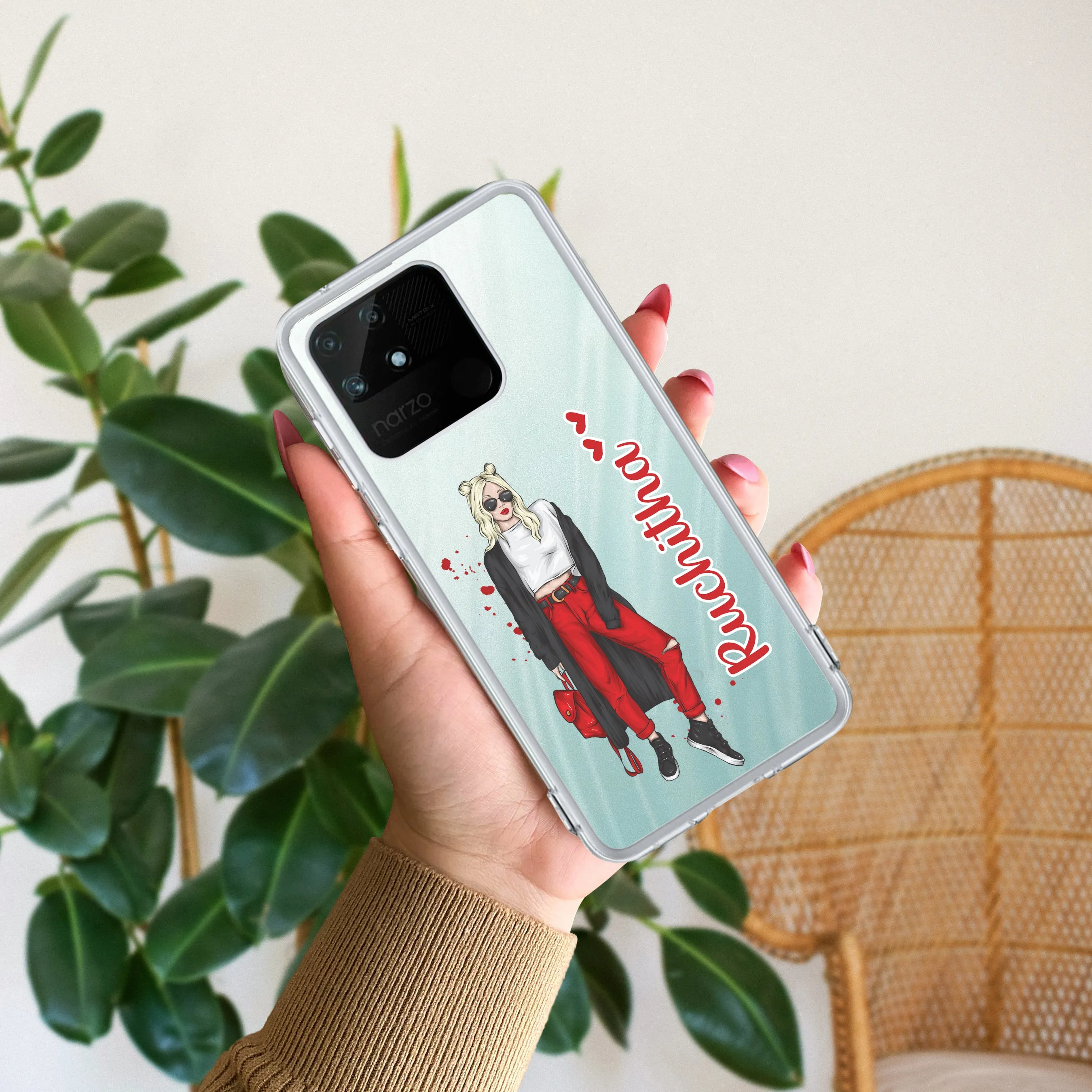 Attitude Girl  Customize Transparent Silicon Case For Realme/Narzo