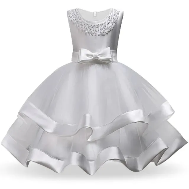 Baby Girl 2-12Y Pink Cake Wedding Dress