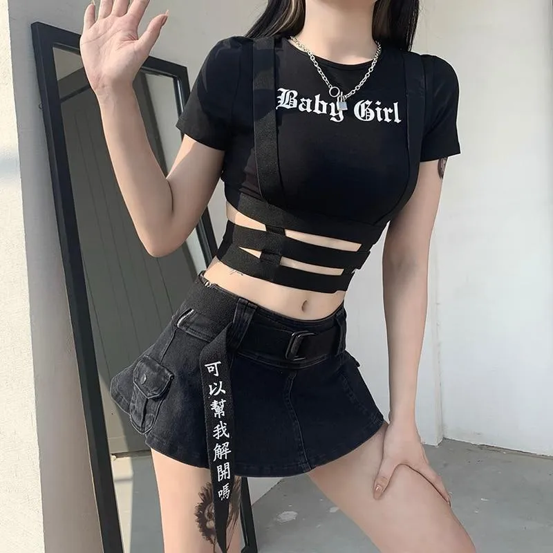 Baby Girl Suspender Crop Top