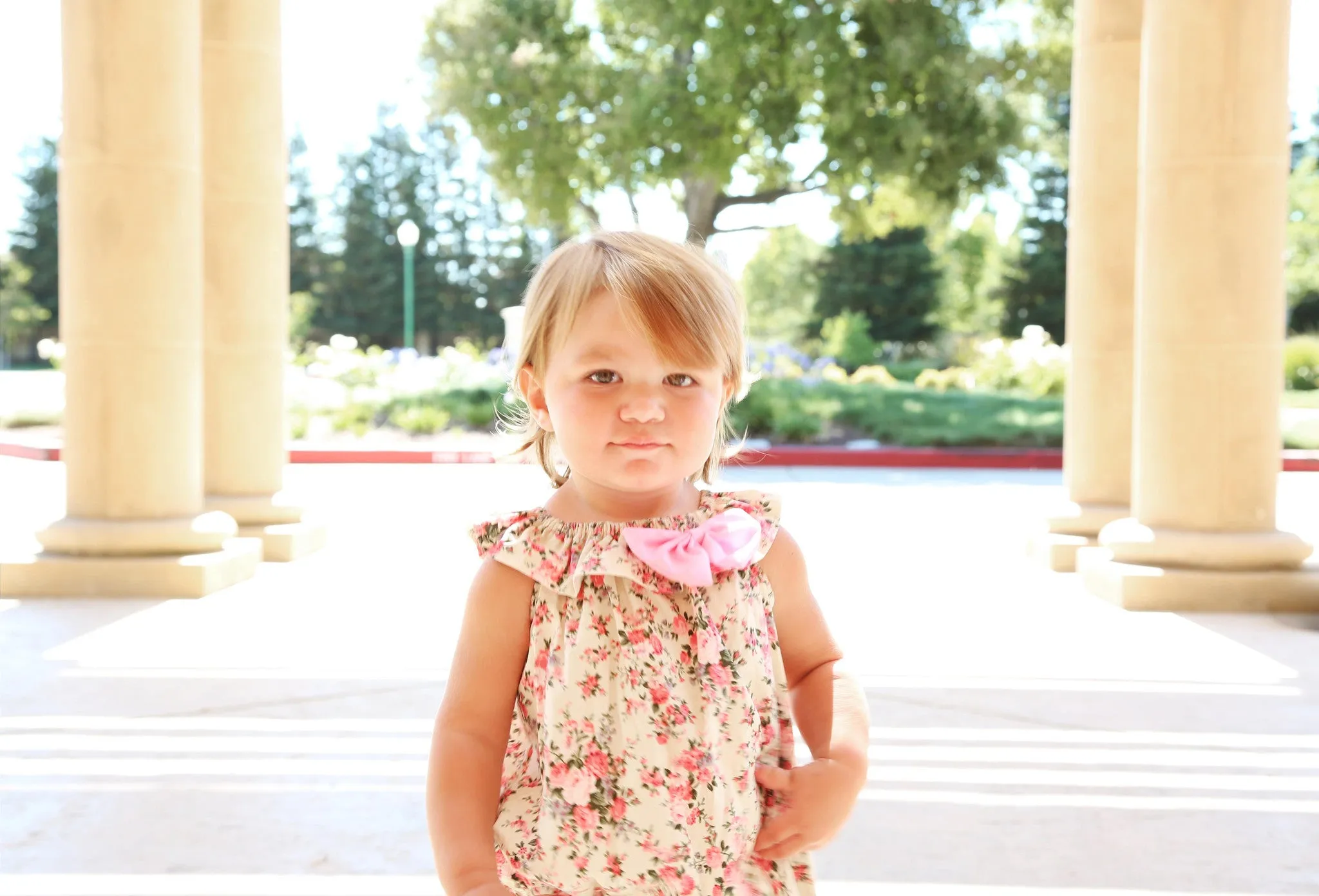 Baby Girl Vintage Floral Print Summer Romper with Head Wrap