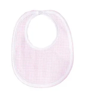 Baby Girl's Pink Check Pima Cotton Bib