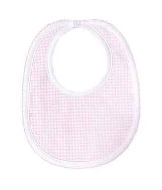 Baby Girl's Pink Check Pima Cotton Bib