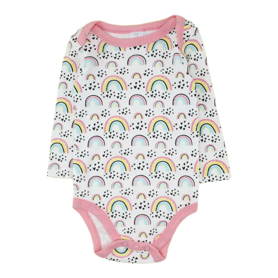 Baby Kiss 3 Pk Full Sleeves Cotton Bodysuits - Be Kind/Rainbow