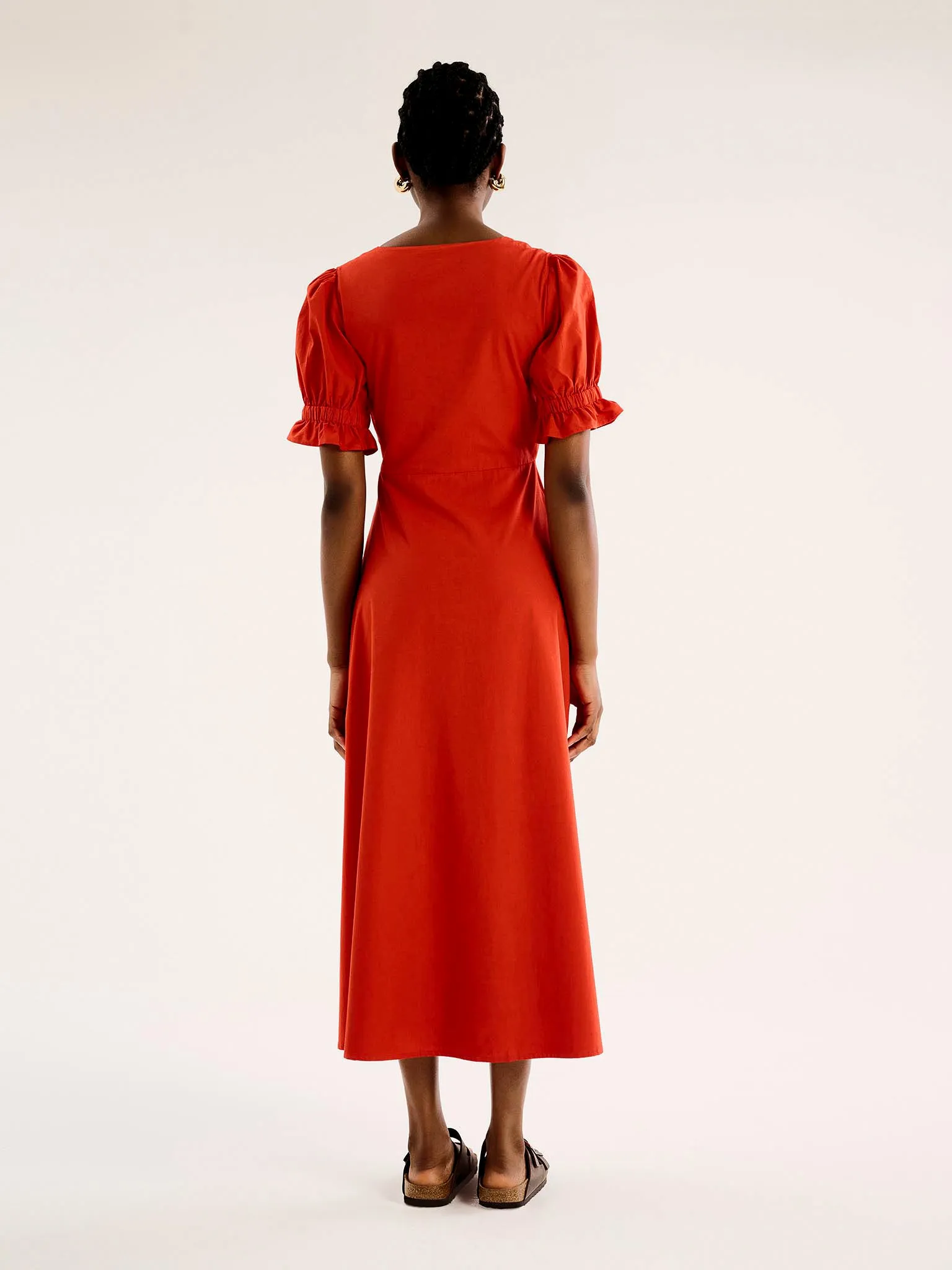 Beverley V Neck Dress in Red