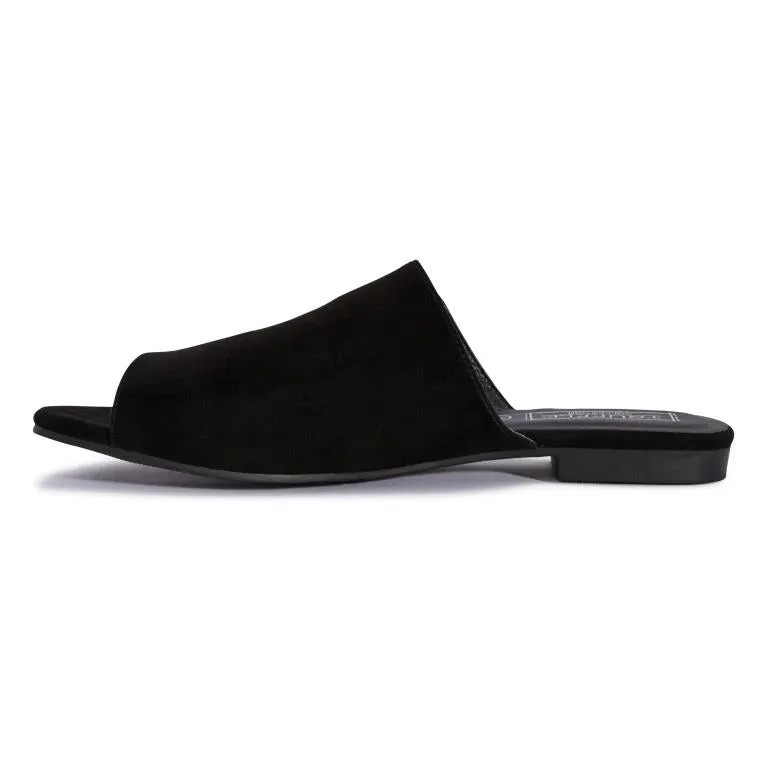 Black Flat Mules