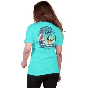 Sure! A more optimized title for your e-commerce product could be:

Blessed Girl Womens Graphic T-Shirt - Lighthouse Design

This title includes relevant modifiers that highlight the product type, target demographic, and featured design.