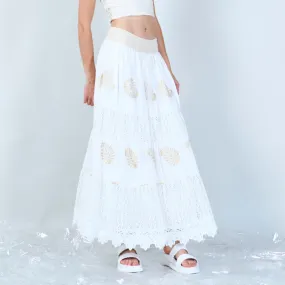 Boho skirt with elegant elasticated wiastband wholesale