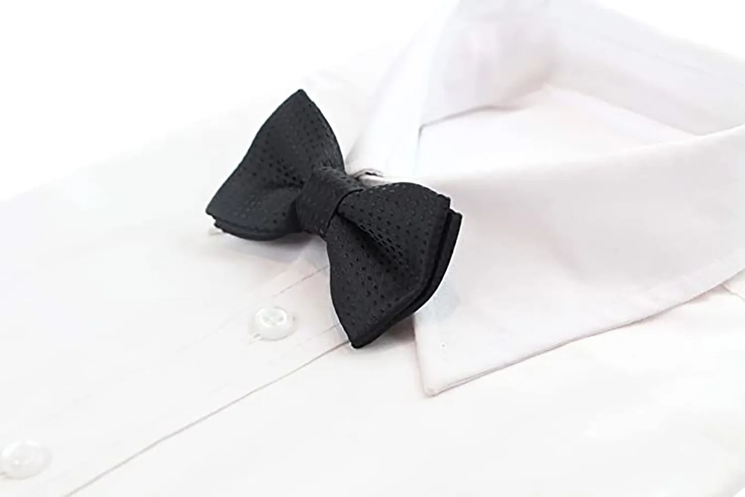 Boys Black Polka Dot Pattern Bow Tie